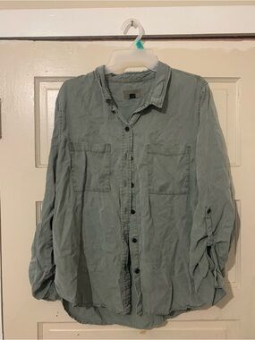 Universal Thread Light Sage Green Lightweight Shirt Jacket